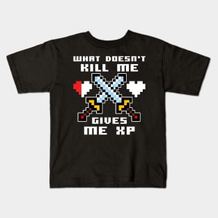 What Doesn't Kill Me Gives Me XP Swords Kids T-Shirt